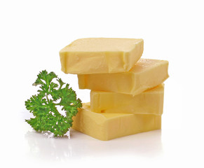 butter on white background