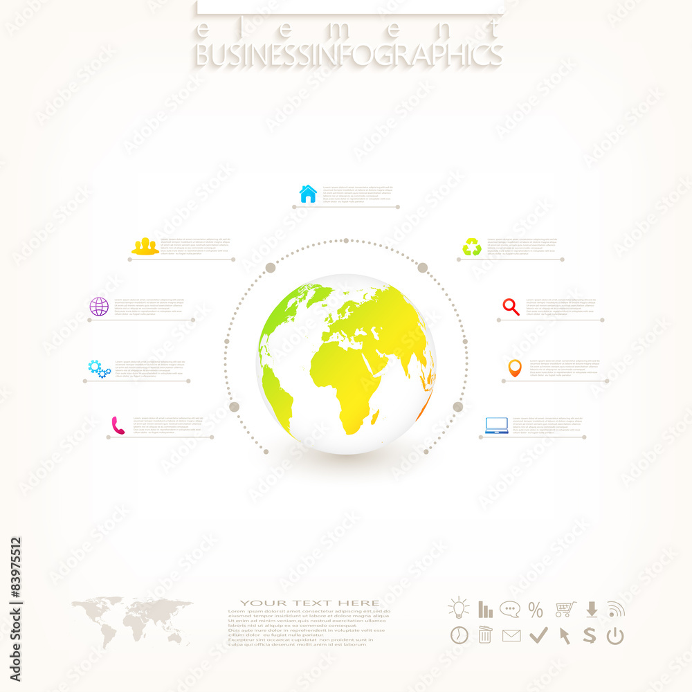 Poster Modern 3d infographic design with place for your text , workflow