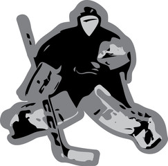 Хоккейный вратарь векторный