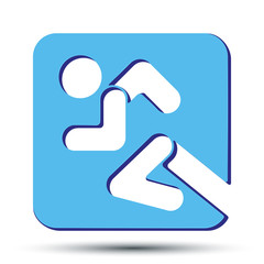 Flat icon with symbol Running people. Vector