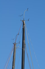 Haubans avec anémomètre et girouette.