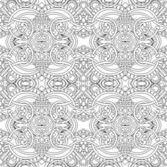 Black and white seamless floral pattern