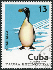 CUBA - 1974: shows Great auk (Gran Alca), series Extinct birds