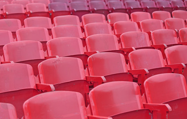 empty seats in the stands before the sporting event