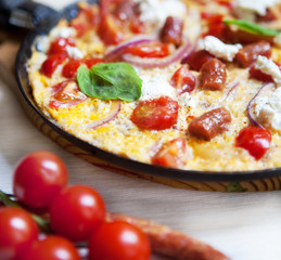 shakshuka eggs, selective focus 
