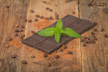 chocolate with mint leaf
