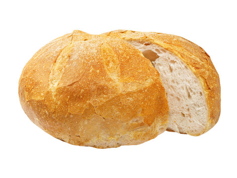 Sliced appetizing bread.Isolated.