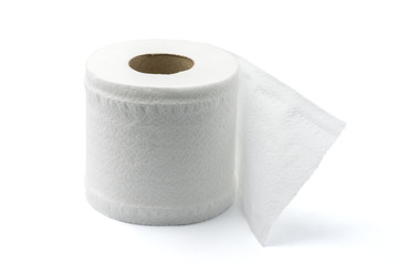 Simple toilet paper on white background