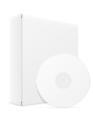 white cd and dvd bisk box packing vector illustration