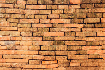 Grunge red brick wall background.