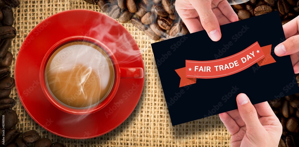 Poster composite image of hand showing card