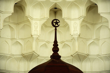 Crescent at The Sultan Ismail Airport Mosque at Senai Airport in Malaysia
