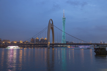 Fototapeta na wymiar Guangzhou city after sunset