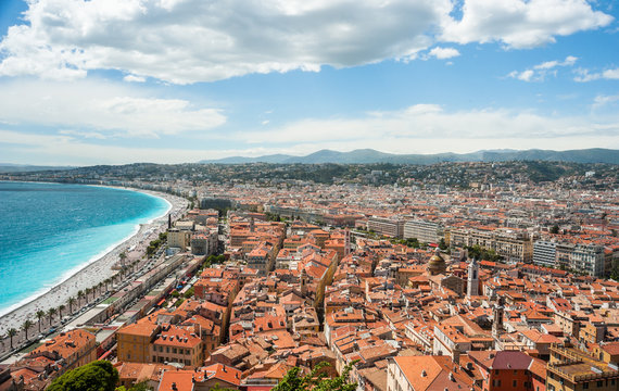 View of  the city of Nice in France