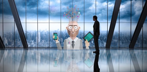 Composite image of businessman standing