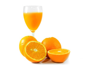 Oranges Juice on white stock-image