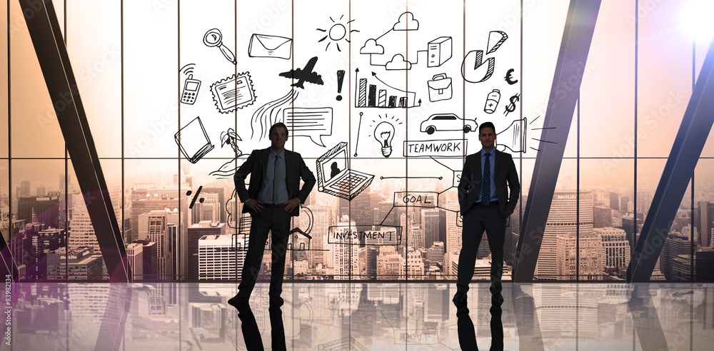 Poster composite image of businessman standing with hands on hips