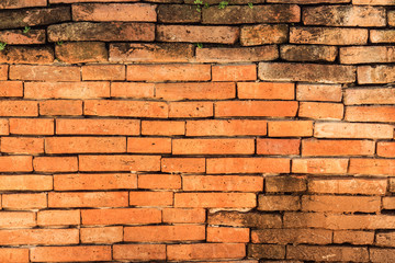 Grunge red brick wall background.