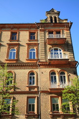 Fototapeta na wymiar Building in the city center of Vilnius,fragment