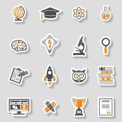 Education Icon Sticker Set
