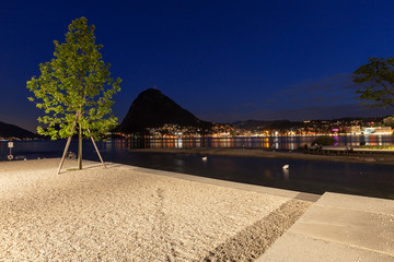 Night Landscape of Lugano lake