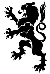 Naklejka premium Black heraldic lion 