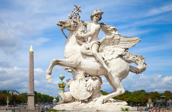 Mercury riding Pegasus sculpture, Paris, France