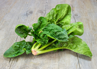 spinach on wood