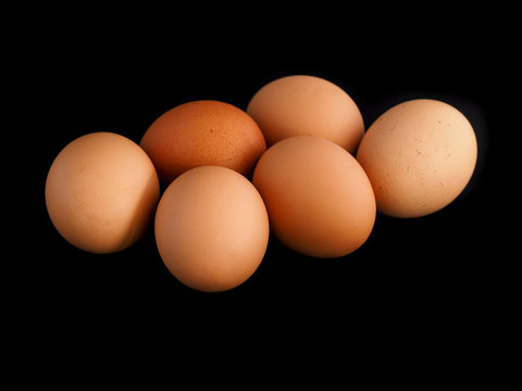 Eggs on a black background