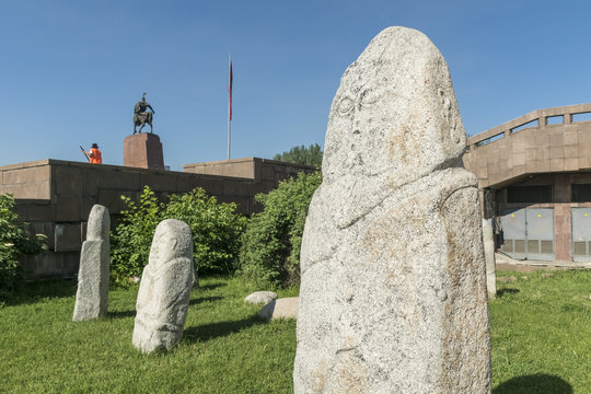 Balbal statues in Bishkek, Kyrgyzstan
