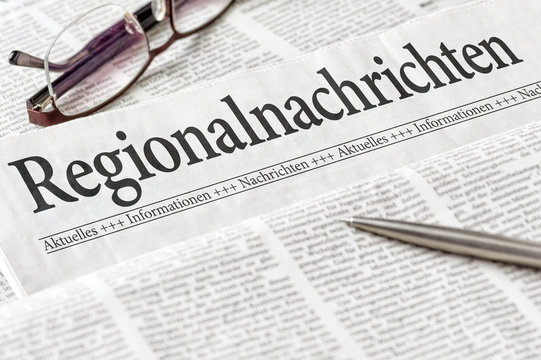 Zeitung mit der Überschrift Regionalnachrichten