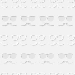 Obraz premium Hipster sunglasses and mustache seamless pattern. Eps10