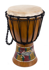 african djembe drum isolated over a white background 