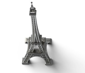 Fototapeta na wymiar Eiffel tower isolated on a white background.