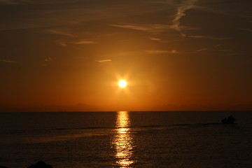 sun over the sea