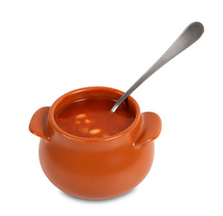 Soup in clay pot