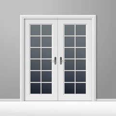 Vector White Closed Door with Frame