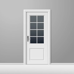 Vector White Closed Door with Frame