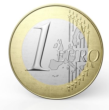 one euro coin isolated on white background