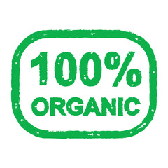 100% Organic symbol green color, vector