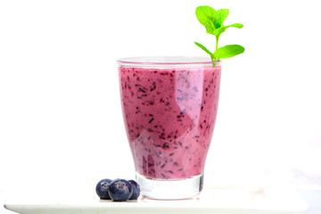 glass of Fresh Blueberry smoothie