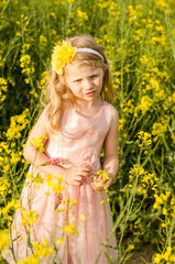 girl in yellow flowers