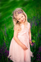 girl in pink dress