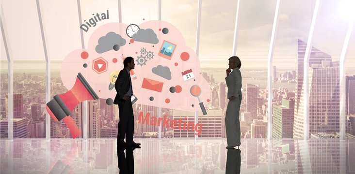 Composite image of businessman standing - Powered by Adobe