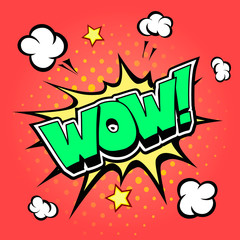 Wow Comic Speech Bubble, Cartoon