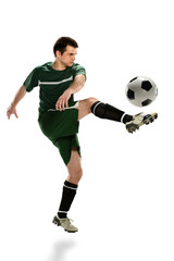Soccer Player Kicking Ball