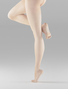 Gambe donna nude punta di piedi