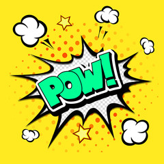 Pow - Comic Speech Bubble, Cartoon