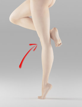 Gambe donna punta piedi ginocchio indicato