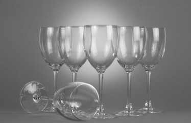 Empty champagne glasses